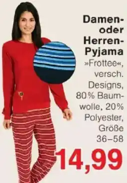 Jawoll Damen oder Herren Pyjama Angebot