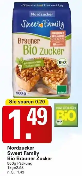 WEZ Nordzucker Sweet Family Bio Brauner Zucker Angebot