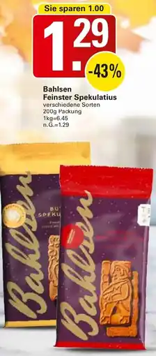 WEZ Bahlsen Feinster Spekulatius Angebot