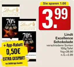 WEZ Lindt Excellence Schokolade Angebot