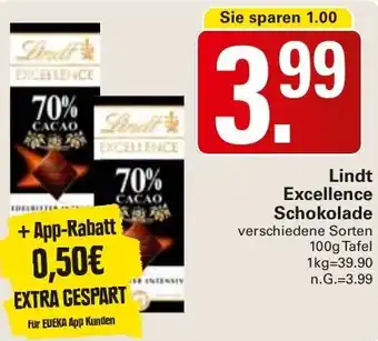 WEZ Lindt Excellence Schokolade Angebot