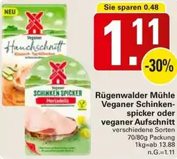 WEZ Rügenwalder Mühle Veganer Schinkenspicker oder veganer Aufschnitt Angebot