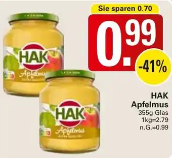 WEZ HAK Apfelmus Angebot