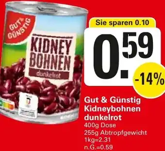 WEZ Gut & Günstig Kidneybohnen dunkelrot Angebot