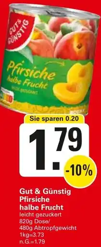 WEZ Gut & Günstig Pfirsiche halbe Frucht Angebot
