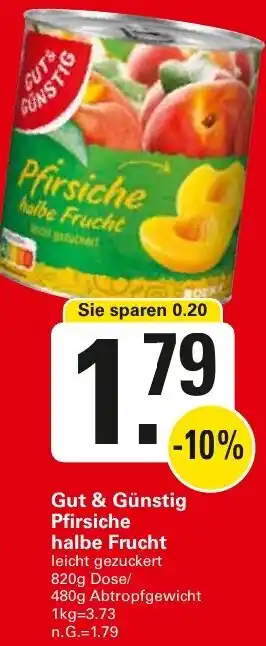 WEZ Gut & Günstig Pfirsiche halbe Frucht Angebot