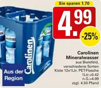 WEZ Carolinen Mineralwasser Angebot