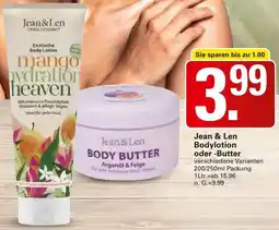 WEZ Jean & Len Bodylotion oder Butter Angebot