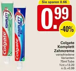 WEZ Colgate Komplett Zahncreme Angebot