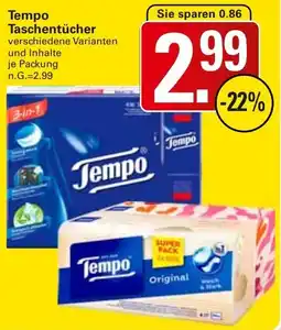 WEZ Tempo Taschentücher Angebot