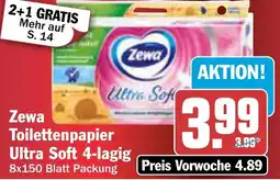 AEZ Zewa Toilettenpapier Ultra Soft 4-lagig Angebot