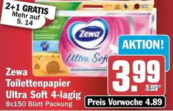 AEZ Zewa Toilettenpapier Ultra Soft 4-lagig Angebot