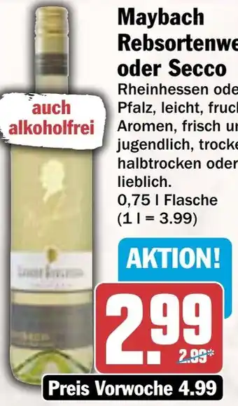 AEZ Maybach Rebsortenweine oder Secco Angebot