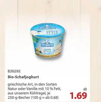 basic Bergerie Bio Schafjoghurt 250g Becher Angebot