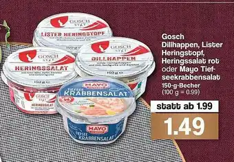 Famila Nord West Gosch Dillhappen, Lister Heringstopf, Heringssalat Rot Oder Mayo Tiefseekrabbensalat Angebot