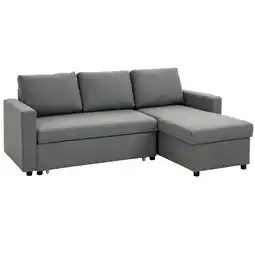 Netto Marken-Discount HOMCOM Ecksofa Leinenartiges Polyester, Schaumstoff Angebot