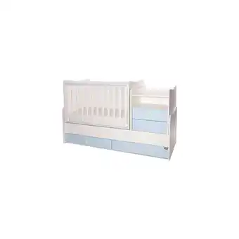 Netto Marken-Discount Lorelli Baby- Jugendbett Combo umbaubar 2 Kinder gleichzeitig Schaukelfunktion weiß blau Angebot