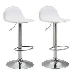 Netto Marken-Discount TPFLiving 2er Set Barhocker Luna V2 Gestell Metall in Chromoptik Kunstleder Rot Angebot