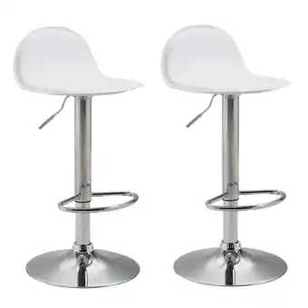 Netto Marken-Discount TPFLiving 2er Set Barhocker Luna V2 Gestell Metall in Chromoptik Kunstleder Rot Angebot