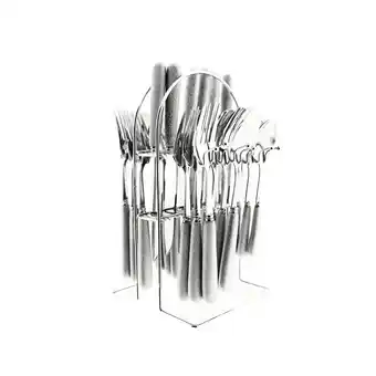Netto Marken-Discount 24-Teilig Besteckset mit Ständer 18/10 Edelstahl Gabel Messer Löffel E Angebot
