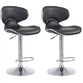 Netto Marken-Discount TPFLiving 2er Set Barhocker Las Palmas Gestell Metall in Chromoptik Kunstleder Schwarz Angebot