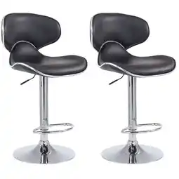 Netto Marken-Discount TPFLiving 2er Set Barhocker Las Palmas Gestell Metall in Chromoptik Kunstleder Braun Angebot