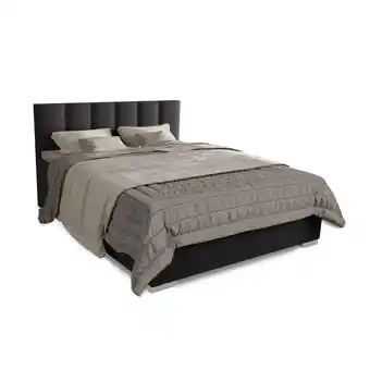Netto Marken-Discount Juskys Boxspringbett Seattle 180x200cm - weicher Malmo-Stoff, komfortable Einstiegshöhe - Schwarz Angebot