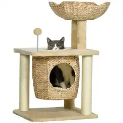 Netto Marken-Discount PawHut Katzenbaum Spanplatte, Plüsch Angebot
