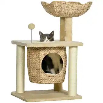 Netto Marken-Discount PawHut Katzenbaum Spanplatte, Plüsch Angebot