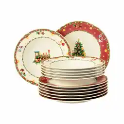 Netto Marken-Discount Seltmann Weiden Tafelservice Marieluise Weihnachtsnostalgie 12er Set Angebot