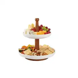 Netto Marken-Discount Etagere mit 2 Keramiktellern - Servierständer für Kuchen, Muffins Angebot