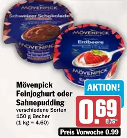 AEZ Mövenpick Feinjoghurt oder Sahnepudding Angebot