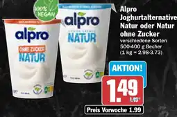 AEZ Alpro Joghurtalternative Natur oder Natur ohne Zucker Angebot