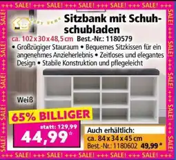 Norma Sitzbank mit Schuhschubladen Angebot