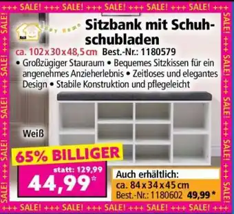 Norma Sitzbank mit Schuhschubladen Angebot
