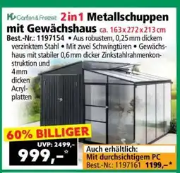 Norma 2in1 Metallschuppen mit Gewächshaus Angebot