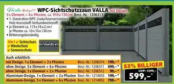Norma WPC-Sichtschutzzaun VALLA mit Design Angebot