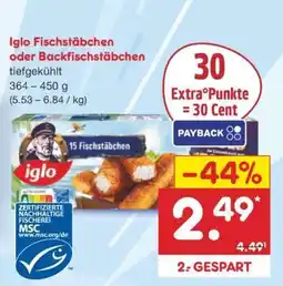 Netto Marken-Discount Iglo Fischstäbchen oder Backfischstäbchen Angebot