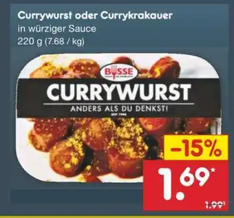 Netto Marken-Discount Currywurst oder Currykrakauer Angebot