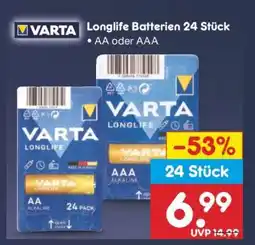 Netto Marken-Discount VARTA Longlife Batterien 24 Stück Angebot