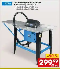 Netto Marken-Discount Tischkreissäge GTKS 315 230 V Angebot