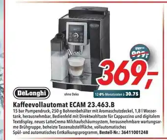 dodenhof Delonghi Kaffeevollautomat Ecam 23.463.b Angebot