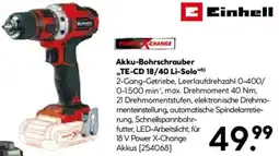 Hellweg Einhell Akku-Bohrschrauber ,,TE-CD 18/40 Li-Solo" Angebot
