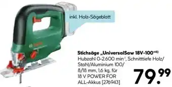 Hellweg BOSCH Stichsäge „UniversalSaw 18V-100" Angebot