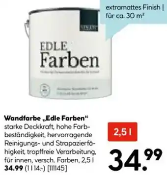 Hellweg Wandfarbe ,,Edle Farben" Angebot