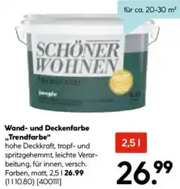 Hellweg SCHÖNER WOHNEN Wand- und Deckenfarbe ,,Trendfarbe" Angebot