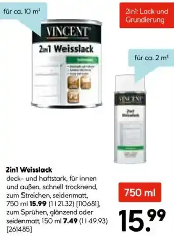Hellweg VINCENT 2in1 Weisslack Angebot