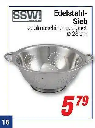 CENTERSHOP Ssw Edelstahl-sieb Angebot