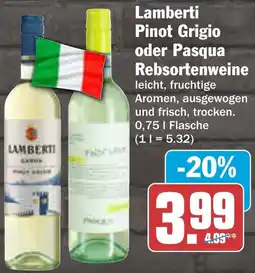 AEZ Lamberti Pinot Grigio oder Pasqua Rebsortenweine Angebot