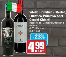 AEZ Vitello Primitivo - Merlot, Lunatico Primitivo oder Cecchi Chianti Angebot
